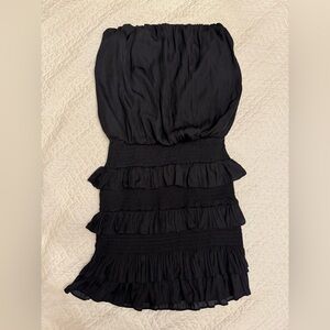 DO+BE Black Strapless Ruffle Dress
